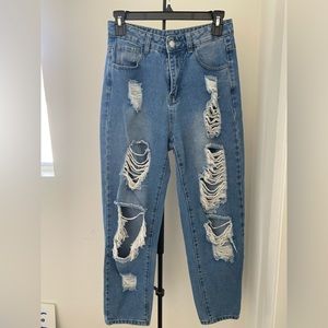 low rise denim jeans